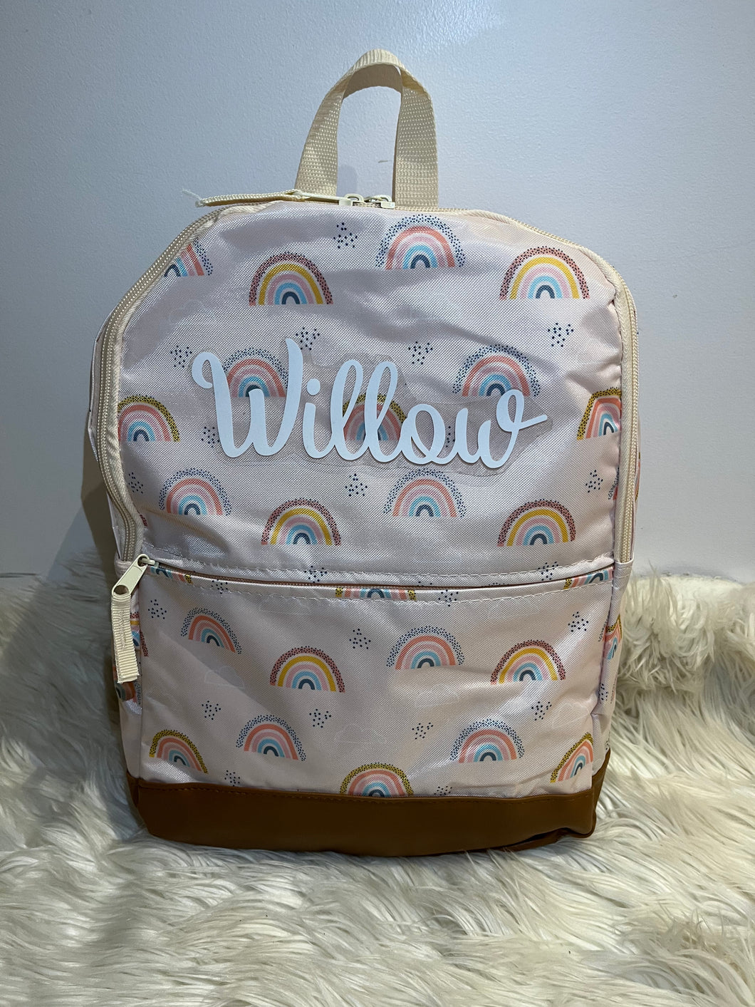Rainbow personalised backpack