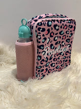 Load image into Gallery viewer, Leopard personalised lunch bag with drink bottle
