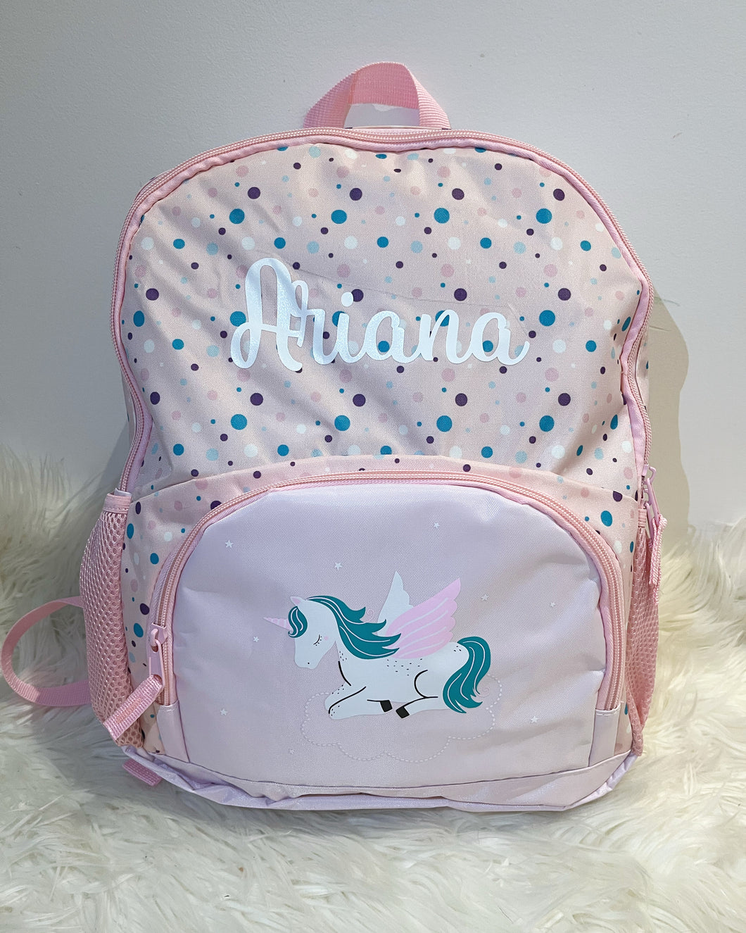 Unicorn personalised backpack
