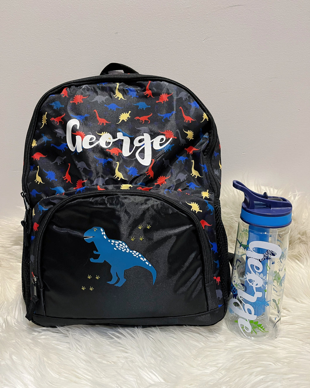 Dino personalised backpack
